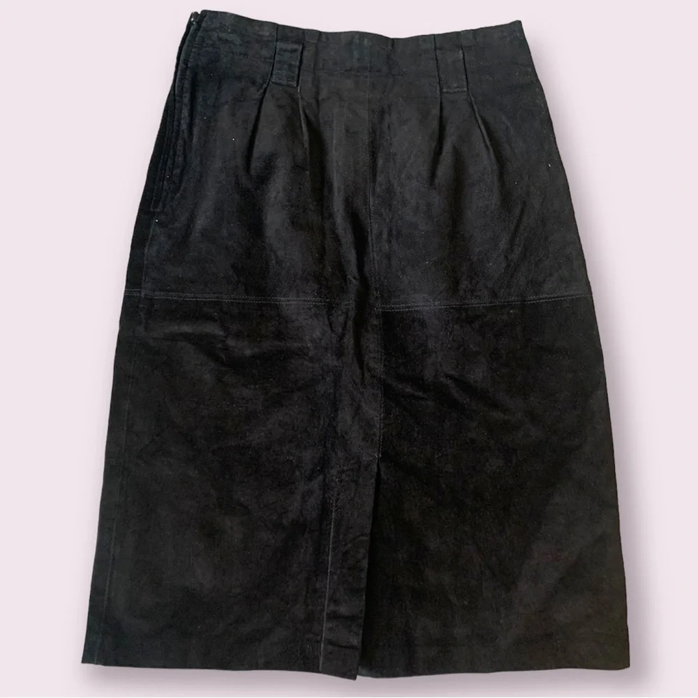 Vintage suede midi skirt